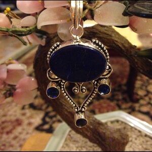 Vintage Blue and Silver Pendant